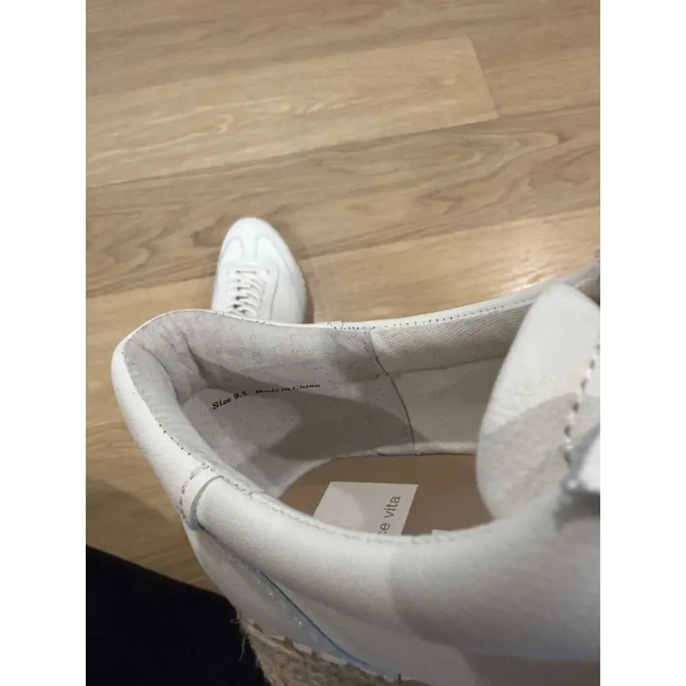 Dolce Vita Jaja White Leather Platform Espadrille Sneakers Casual Slip-Ons 9.5